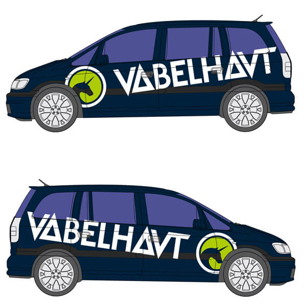 Zwei Lieferwagen mit der Aufschrift „Vabelhaat“.