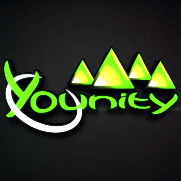 Das Logo für Jugendliche auf schwarzem Hintergrund.