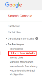 Google Search Console Backlinks Screenshot