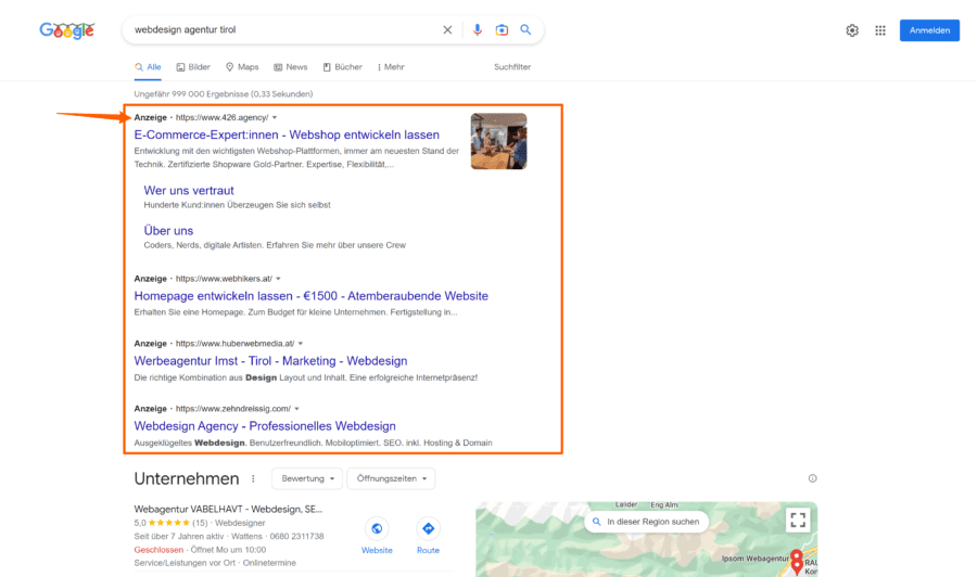 Google Ads Anzeigen